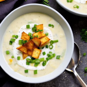 Baked Potato Soup with Sour Cream and Chives
