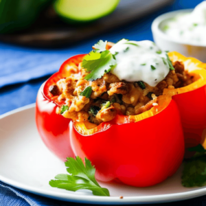 Stuffed Bell Pepper with Sour Cream